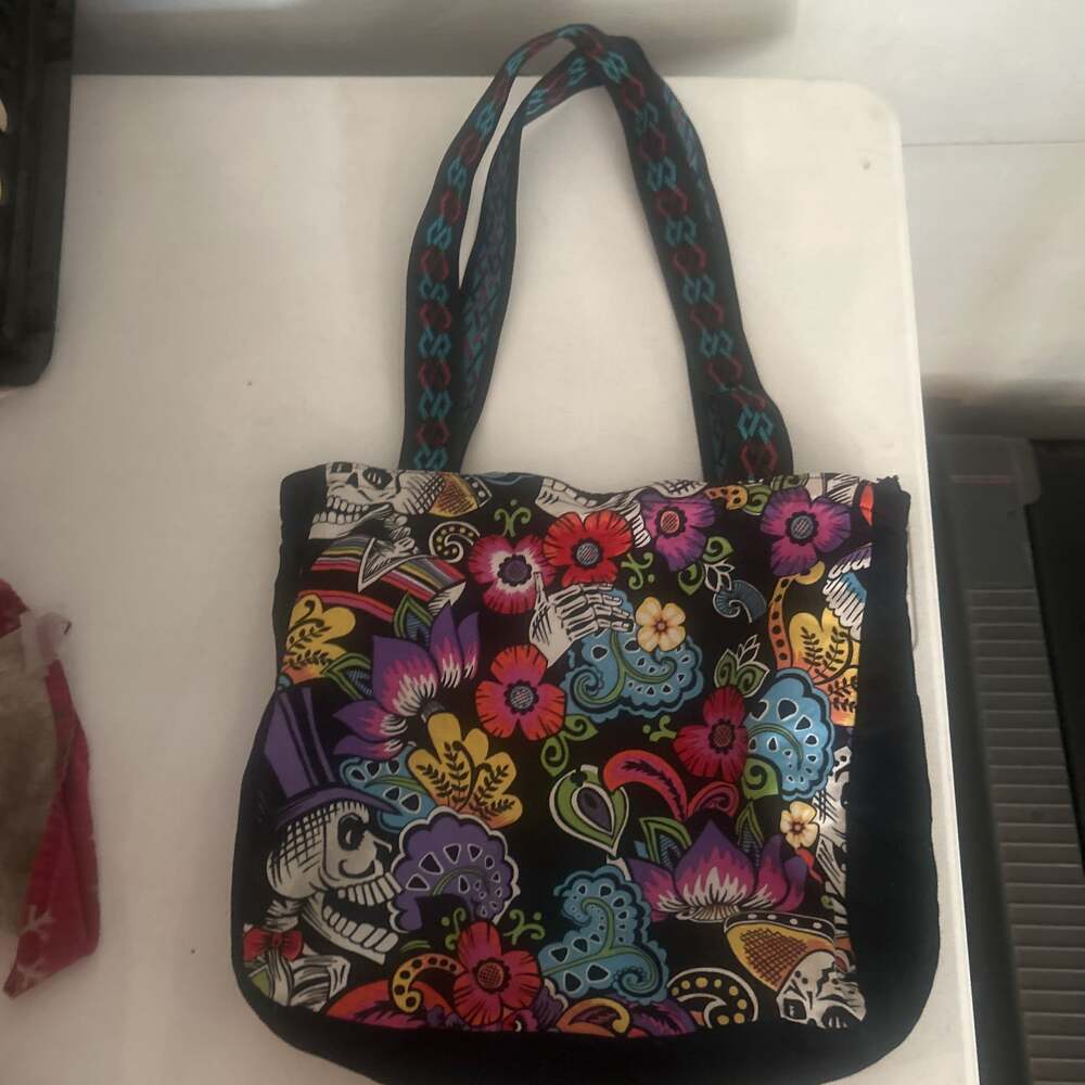 Dia De Los Muertos Sugar Skull Themed Tote Bag